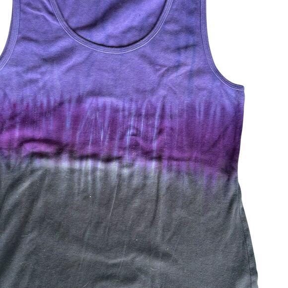 Women's Tank Top Size Large Purple Black Brand New Tie Dye - Picture 2 of 7